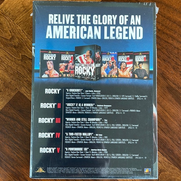 NEVER OPENED ROCKY SYLVESTER STALLONE MOVIE ANTHOLOGY DVD SET - ROCKY I - V - Picture 2 of 9